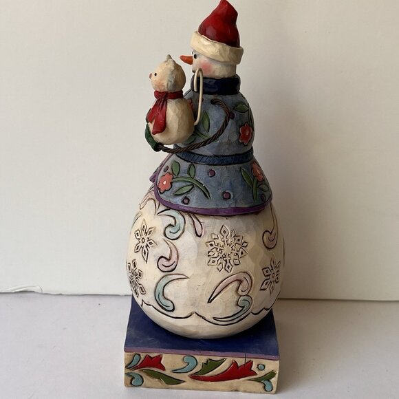 Jim Shore Heartwood Creek Winter Friends Snowman Holding Cat 7.25” #4013901 - Picture 11 of 11